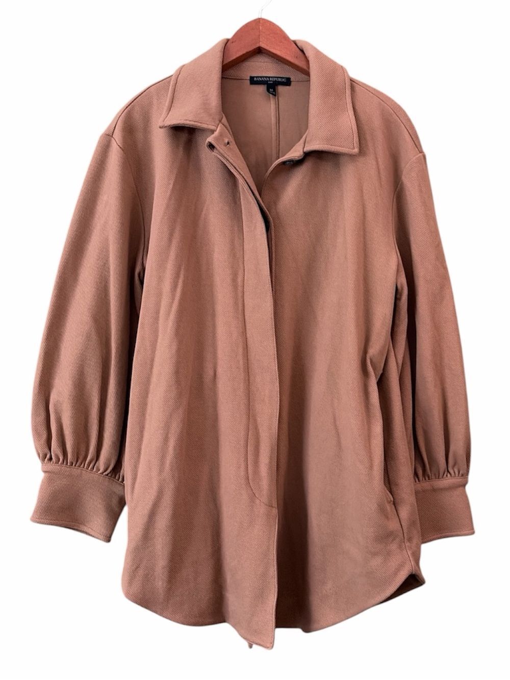 Banana Republic Tan Button-Front Collared Shirt Jacket Shacket Sz M